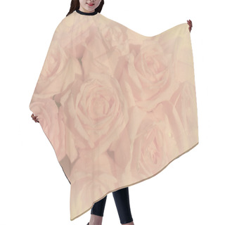 Personality  Beautiful Vintage Pink Roses Background,selective Focus Hair Cutting Cape