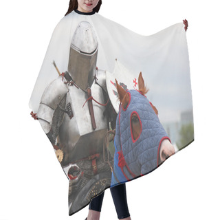 Personality  Medieval Knight On Horseback, Side View Hair Cutting Cape