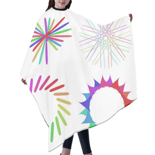 Personality  Circular And Radial Abstract Mandalas, Motifs, Decoration Design Elements With Spectrum Colors. Generative Geometric And Abstract Art Shapes Hair Cutting Cape