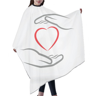 Personality  Hands With Heart Symbol Hair Cutting Cape