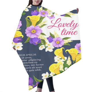 Personality  Vector Lovely Spring Time Flowers Blooming Poster Hair Cutting Cape