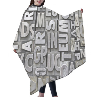 Personality  Metal Letterpress Letter Background Hair Cutting Cape