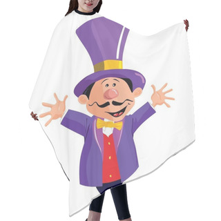 Personality  Cartoon Circus Ringmasterwith A Top Hat Hair Cutting Cape