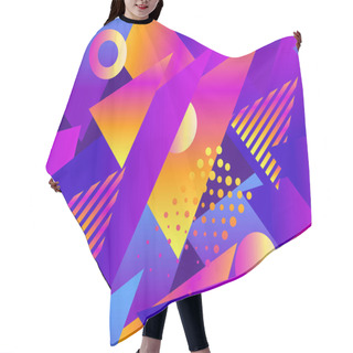Personality  Memphis Seamless Pattern. Gradient Shapes In The Style Of 80s. Futurism Background. Retrowave. Promotional Products, Wrapping Paper And Printing. Vector Illustration Hair Cutting Cape