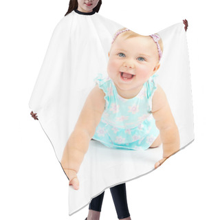 Personality  Adorable Little Baby Girl Laughing Hair Cutting Cape