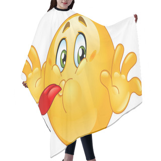Personality  Tongue Out Emoticon Hair Cutting Cape