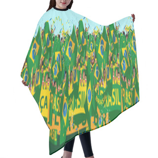 Personality  Brazil Soccer Fans Hair Cutting Cape