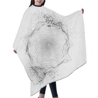 Personality  3D Shape Of Particles Array, Wireframe And Splashes Hair Cutting Cape