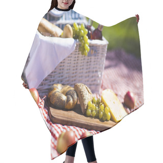 Personality  Picnic Basket With Fruit Bread And Wine Hair Cutting Cape