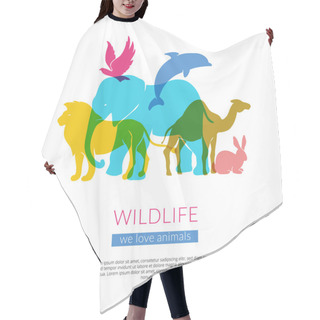 Personality  Wildlife Animals Flat Silhouettes Composition Poster Hair Cutting Cape