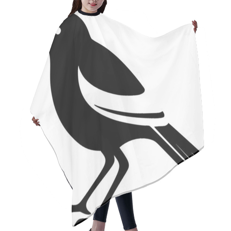 Personality  Birds - Black And White Vector Illustration Hair Cutting Cape