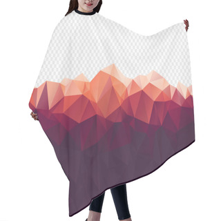 Personality  Red Polygon Mountain Hair Cutting Cape