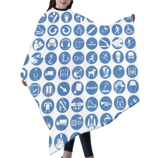 Personality  Commanded Sign Safety Sign Pictogram Occupational Safety Sign General Mandatory Sign Set Collection Hair Cutting Cape