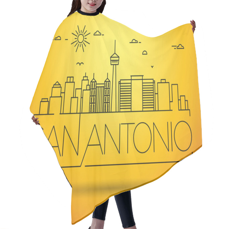 Personality  San Antonio City Skyline with Typographic Design hair cutting cape