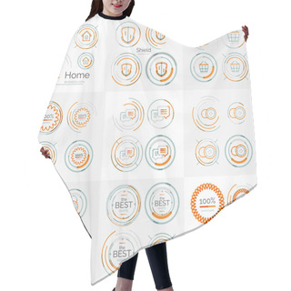 Personality  Thin Line Neat Design Large Logo Collection Hair Cutting Cape
