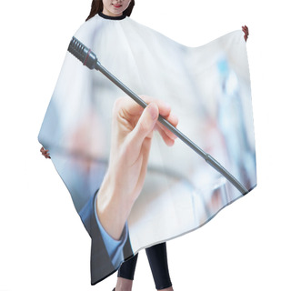 Personality  Conference Hall With Microphones Hair Cutting Cape