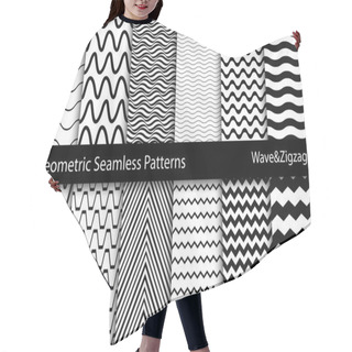 Personality  Collection Of Geometric Seamless Patterns. Wave, Zigzag Texture. Hair Cutting Cape