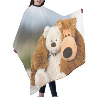 Personality  Cute Teddy Bears On Background Hair Cutting Cape