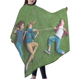 Personality  Children Playing Tug Of War  Hair Cutting Cape