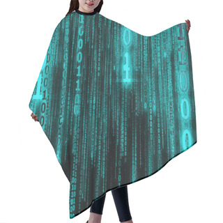 Personality  Cyberspace With Digital Falling Lines, Binary Hanging Chain Hair Cutting Cape