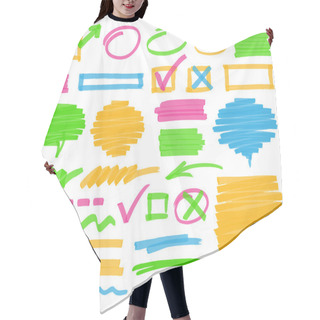 Personality  Highlighter Marking Design Elements Hair Cutting Cape