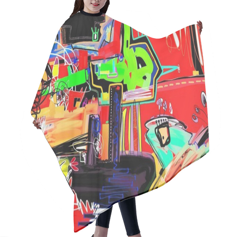 Personality  Abstract Digital Painting Perfect To Interior Design Or Magazine Hair Cutting Cape