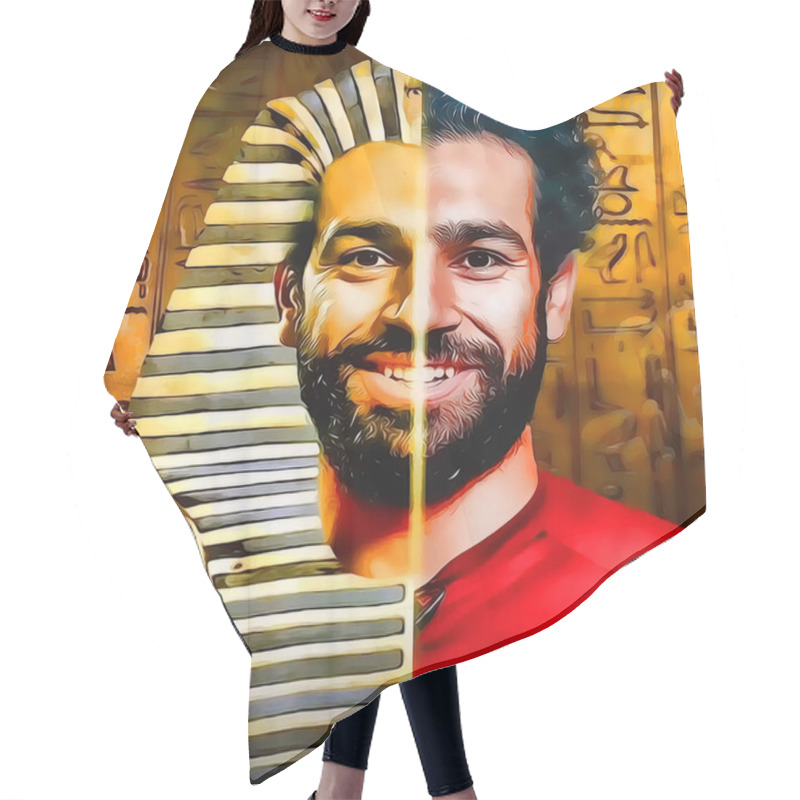 Personality  Mohamed Salah Egyptian Pharaoh Tutankhamun Mask Hair Cutting Cape