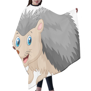 Personality  Hedgehog Cartoon Was Looking To The Side Hair Cutting Cape