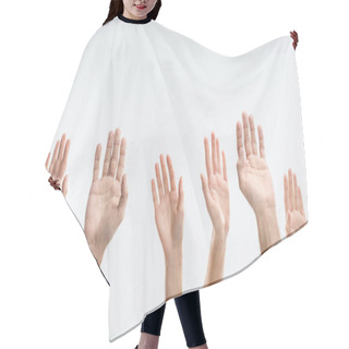 Personality  People Raising Hands Hair Cutting Cape
