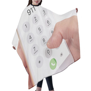 Personality  Call Emergency 911 Hands Holding A Phone Hair Cutting Cape