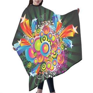Personality  Fantasy Circles And Star Background Hair Cutting Cape