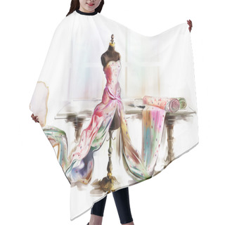 Personality  Dressed Table Top Mannequin Hair Cutting Cape