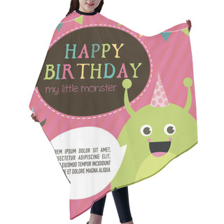Personality  Monster Birthday Party Invitation Card Hair Cutting Cape