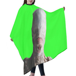 Personality  Scary, Horror Monster. Fear Concept. Green Screen, Isolate. 3d Rendering. Hair Cutting Cape