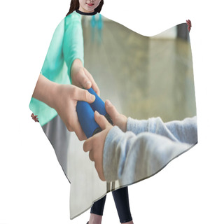 Personality  Cropped View Of Preadolescent Children In Sportswear Holding Skipping Rope In Hands, Child Sport Hair Cutting Cape