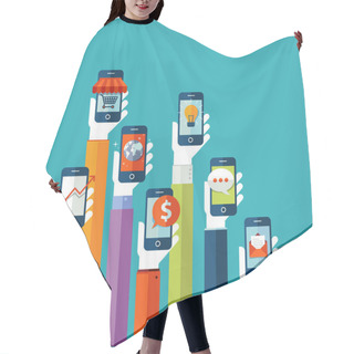 Personality  Flat Design Vector Illustration Concept For Mobile Apps Hair Cutting Cape