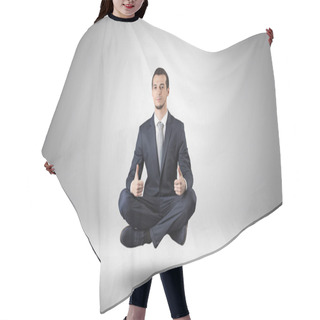 Personality  Businessman Meditates In An Empty Space Concept Hair Cutting Cape