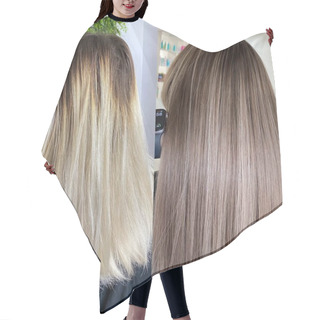 Personality  Beautiful Hair. Dyed Hair In A Beauty Salon, Photos Before And After Dyeing Hair Cutting Cape
