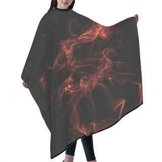 Personality  Red Spiritual Smoke In Space With Stars On Black Background Hair Cutting Cape