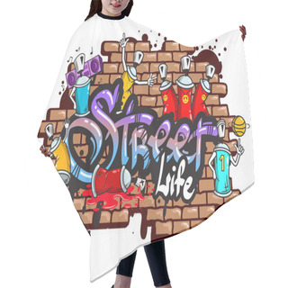 Personality  Graffiti Word Characters Composition Hair Cutting Cape