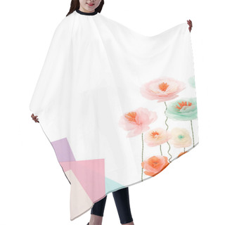 Personality  Decorative Flowers And Papers Hair Cutting Cape