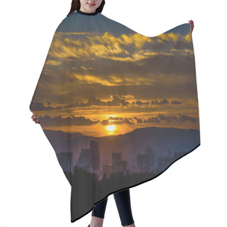 Personality  Sunset Silhouette Hair Cutting Cape