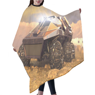 Personality  Mars Rover Space Travel. 3D Rendering Hair Cutting Cape