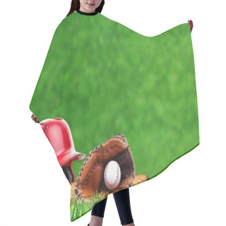 Personality  Baseball Equipment On Grass With Copy Space Hair Cutting Cape
