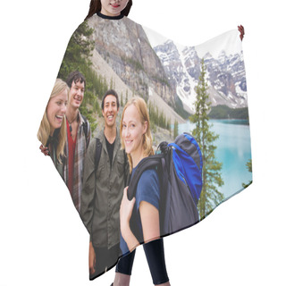 Personality  Camping Friends In Mountains Hair Cutting Cape