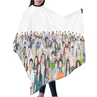 Personality  Multiethnic Group Of People Hair Cutting Cape