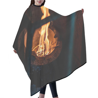 Personality  The Image Of A Fire In An Ancient Stove Hair Cutting Cape