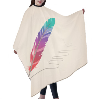 Personality  Many-coloured Feather Hair Cutting Cape
