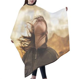 Personality  Woman In The Wind Hair Cutting Cape