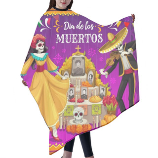 Personality  Dancing Skeletons, Altar. Mexican Day Of The Dead Hair Cutting Cape